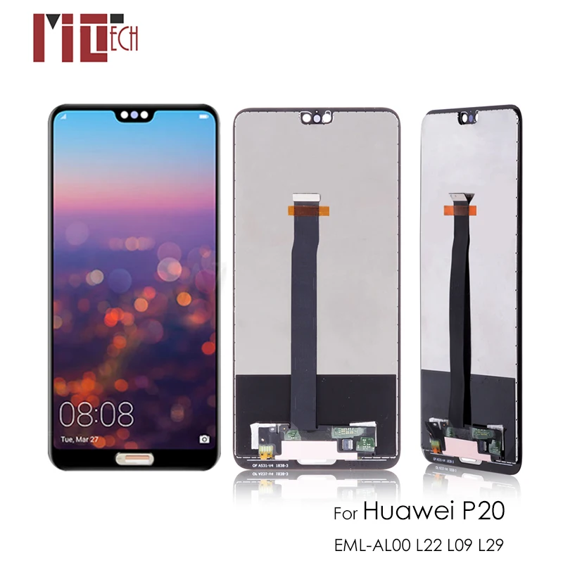 

LCD Display For Huawei P20 EML-L09 EML-L22 EML-L29 EML-AL00 LCD Touch Screen Digitizer Assembly Replacement Black No Frame