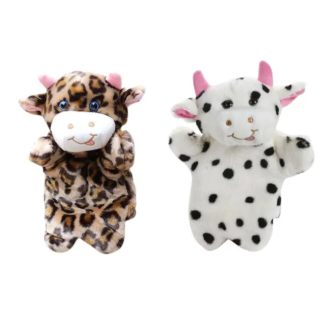 Cute Milk Cow Sheep Dog Duck Bear Hand Puppet Baby Kids Child Educational Soft Doll Plush Toy High quality 1