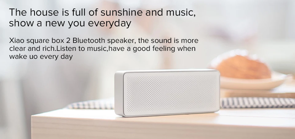 Xiaomi HD стерео динамик квадратная коробка 2 Bluetooth V4.2 1200 мАч Aux линейный в громкой связи портативный беспроводной динамик с микрофоном