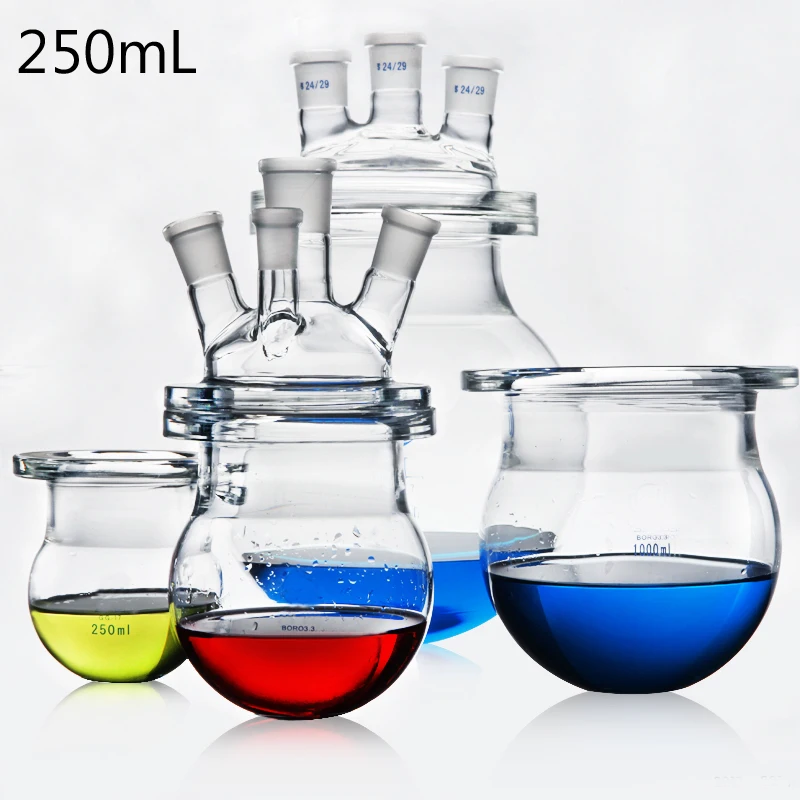 250mL Three and Four mouths lab Glass Reactor Reaction flask Kettle