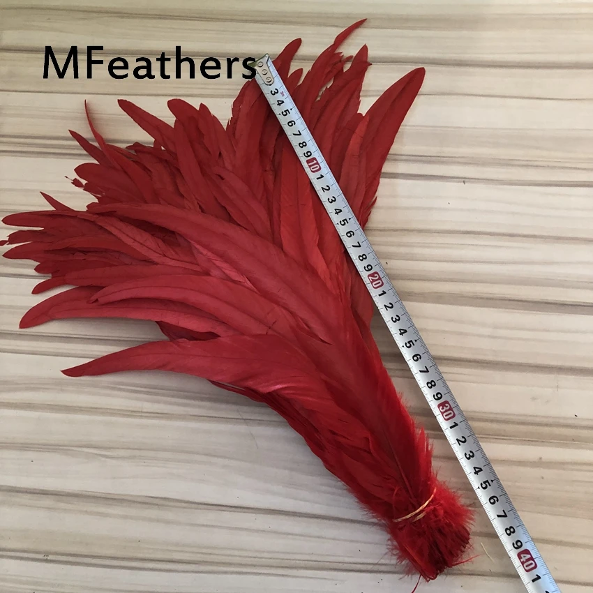 Цена за 100 шт Красный Петух coque feather 30-35 см 12-14 дюймов Куриные перья из петушиного хвоста сантехники diy аксессуары ручной работы