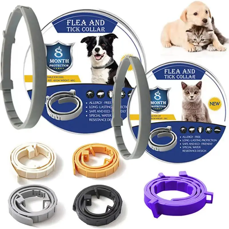 Collar ajustable antiplagas para perros y gatos, protección contra ácaros, garrapatas, pinzas, Mosquitos, Control, se adapta a todos los tamaños