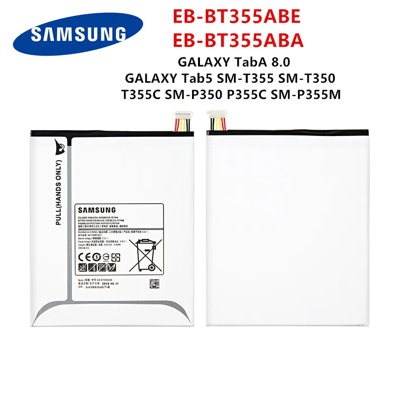 SAMSUNG Оригинальный планшет EB-BT355ABE EB-BT355ABA батарея для Samsung Galaxy TabA 8 0 Tab5 SM-T355/C T350 P350