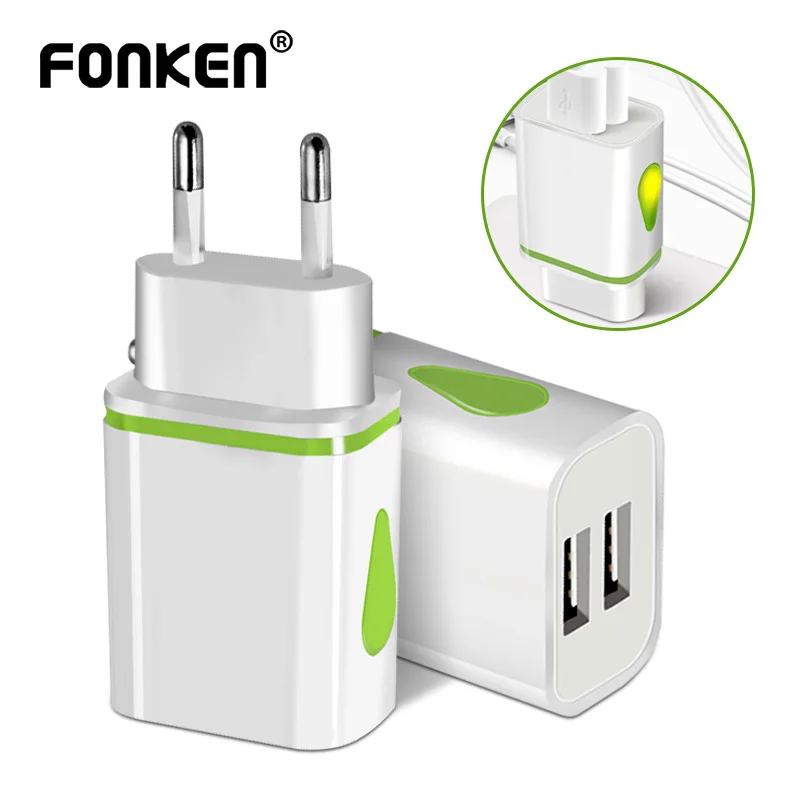 FONKEN 2 USB зарядное устройство адаптер настенное ЕС мобильный телефон Капля воды