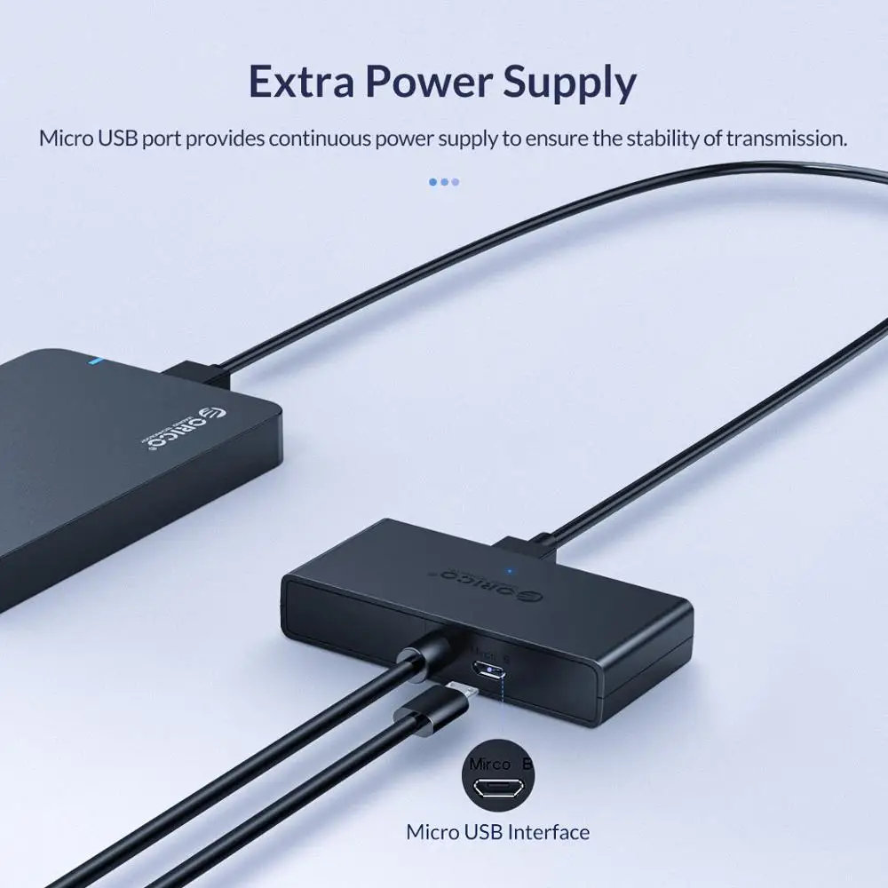 ORICO Mini USB 3 0 концентратор 4 порта питания OTG с микро интерфейсом для MacBook ноутбука