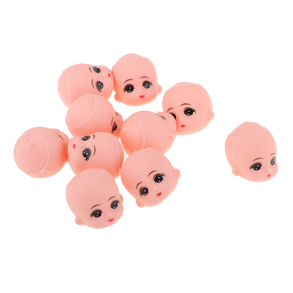 10pcs Mini Baby Heads Mold for 5inch Bathing Doll Custom Making Body Parts Key Chains Doll Custom