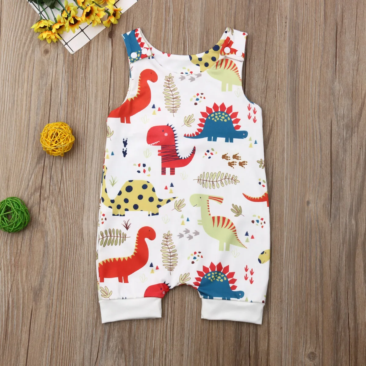 

2020 Baby Summer Clothing Newborn Infant Baby Boy Girl Cotton Dinosaur Romper Jumpsuit Clothes Outfits Colorful Sunsuit 0-24M