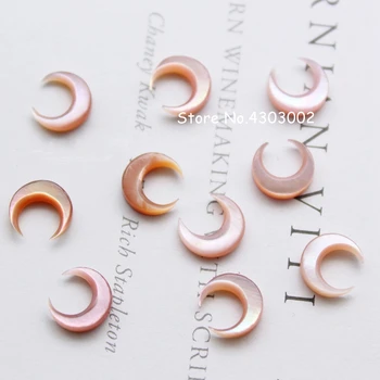 

100pcs/lot 8mm Natural Moon Mother of Pearl shell for DIY Jewelry Moon Cut MOP Pearl shell Beads for fake nails