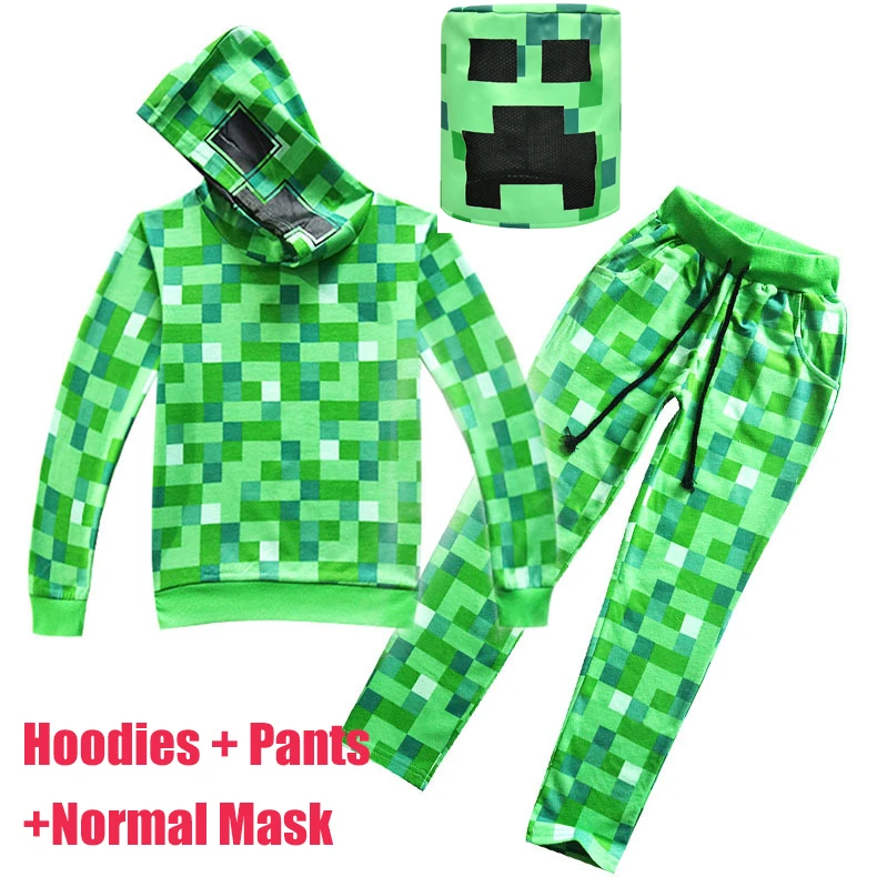 hoodies pants normal Детский маскарадный костюм, толстовка с капюшоном, куртка, штаны, комплект с маской, толстовки для мальчиков и девочек, куртка для игры на Хэллоуин, Рождество, косплей - Цвет: hoodies pants normal
