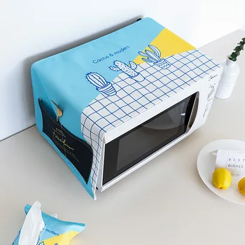 

Small Fresh and Simple Microwave Cover Cloth Waterproof Cover Towel Fabric Dust Cover Oven Cover Home 4