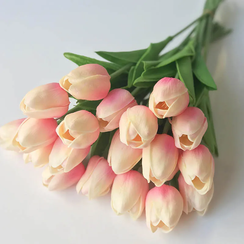 Light Pink 10 шт. свадебные фотографии тюльпаны Искусственные цветы несколько цветов тюльпаны Искусственные цветы мини ПУ тюльпаны искусственные цветы - Цвет: Light Pink