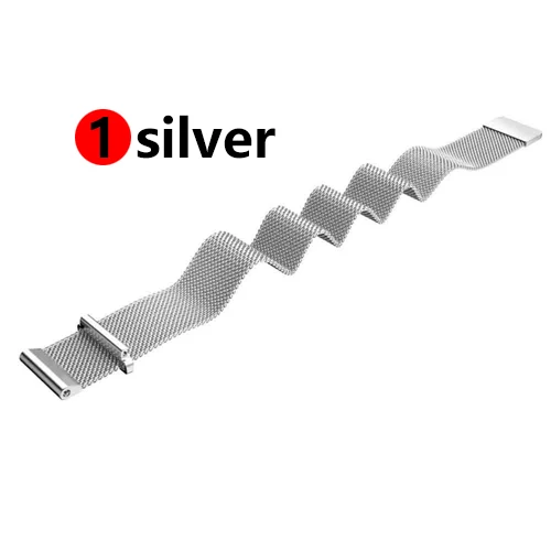 1 silver 22 мм ремешок для часов samsung galaxy watch 46 мм 42 мм active 2 gear S3 Frontier ремешок Milanese Amazfit bip huawei watch GT ремешок 20 - Цвет ремешка: 1 silver