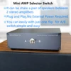 Premium 2-way stereo audio amp amplifier / speaker selector switch splitter box, 2 IN 1 OUT switcher compare 2 amps or speakers 2