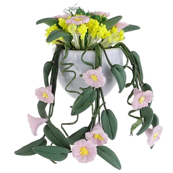 

1:12 Doll House Miniature Fairy Garden Ornament Mini Potted Plant Flowers Pot DollHouse Decor Bonsai Model Kids Play Toys