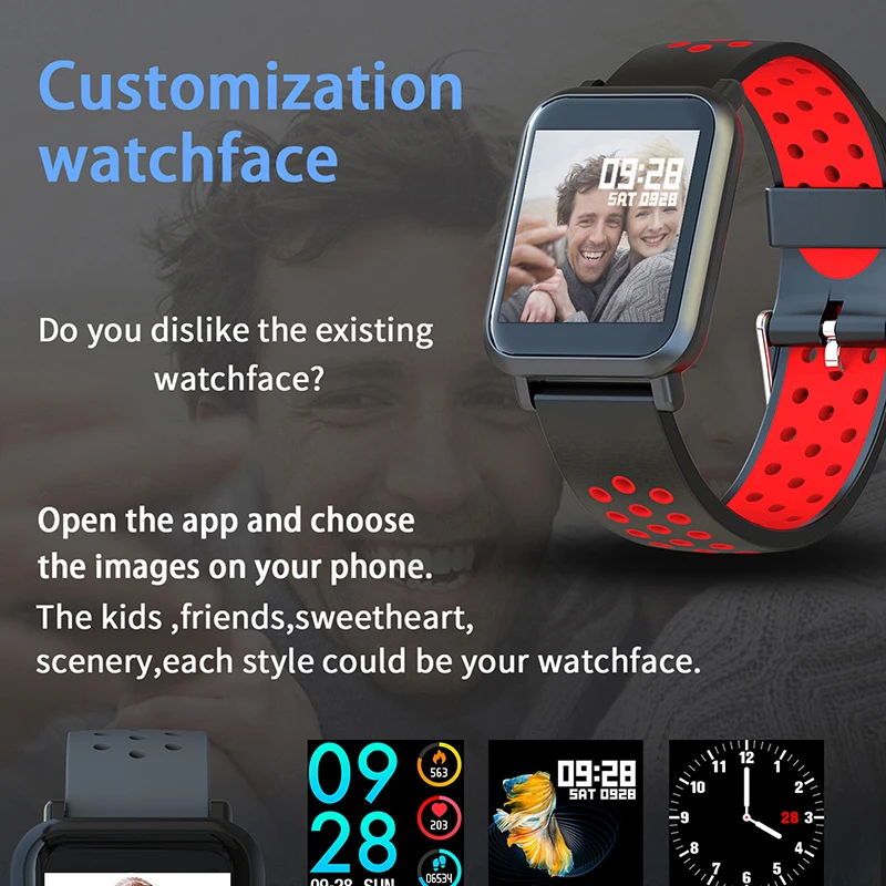 IP68 водонепроницаемый smart watch 1,3 дюймов Смарт-часы 24 часа в сутки монитор сердечного ритма Смарт gps приложение трекер умный Браслет pk q9 q8 часы