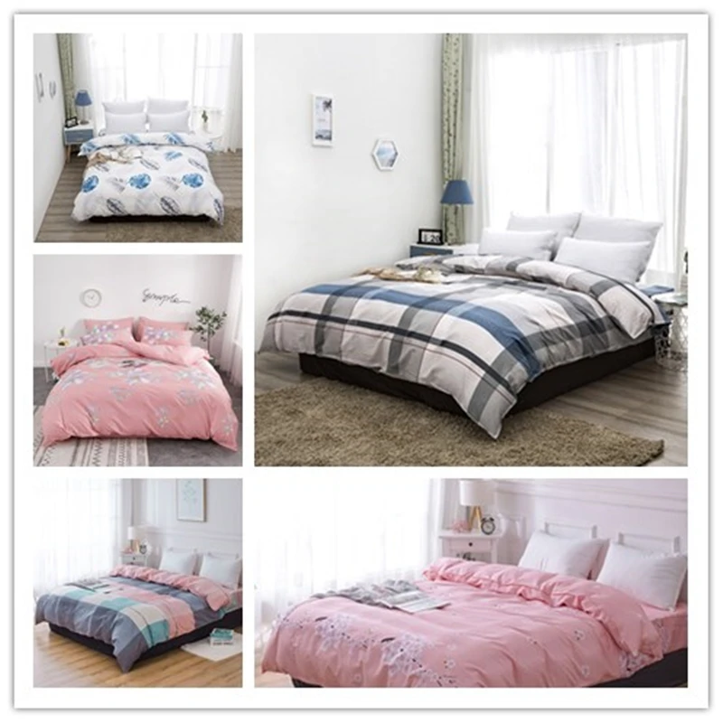 

Denisroom 100% Cotton Bedding set Bed Linens Double Bed Nordic Style Duvet Cover XY74 #