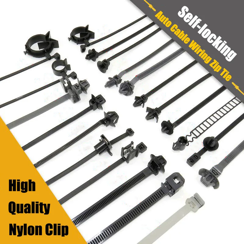 Push Mount Cable Ties Winged Panel Fixing Cable Ties Car Chassis Nylon