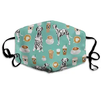 

AGRBLUEN Unisex Breathable Reusable Dalmatians Cute Mint Coffee Best Dalmatian Dog Mouth Mask, Adjustable Earloop Anti Dust