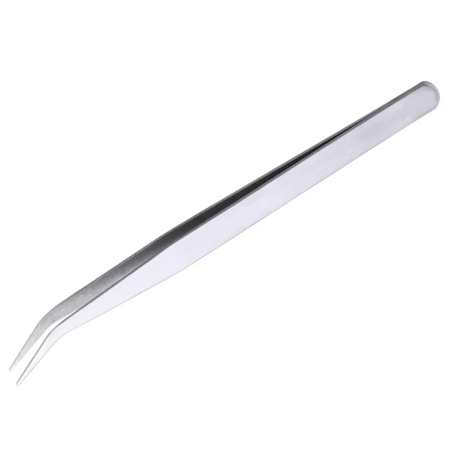 LMDZ Stainless Steel Anti-static Tweezers High Precision Anti-static Tweezers Bend Cross Tweezers Sewing Accessories Tools Large Curved Tip