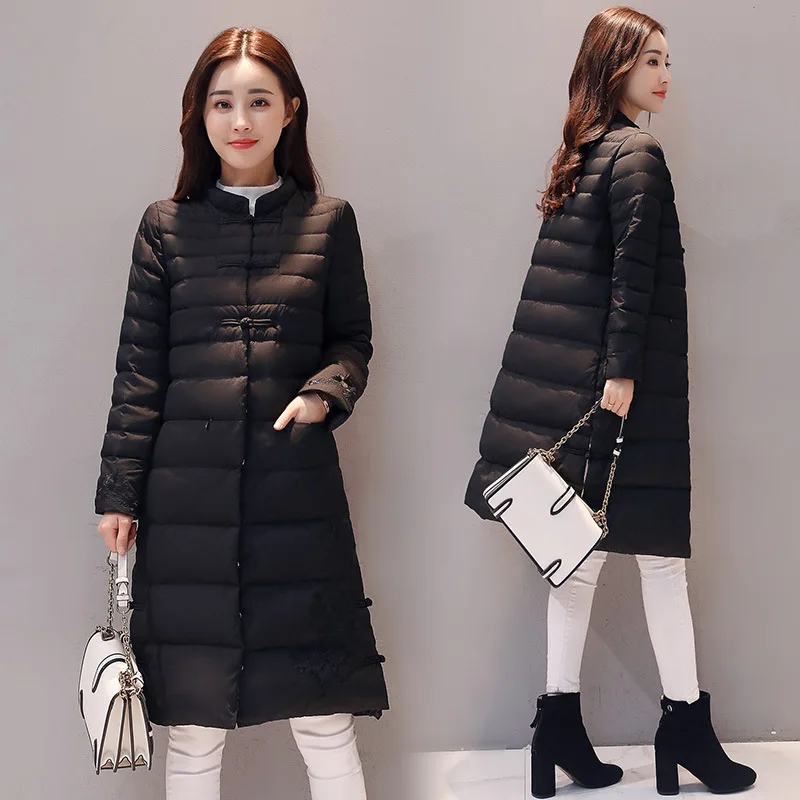 

Down Jacket Cotton-padded Clothes Short Retro Chinese-style 2018 New Style Frog Cotton-padded Jacket WOMEN'S Dress Winter Coat E