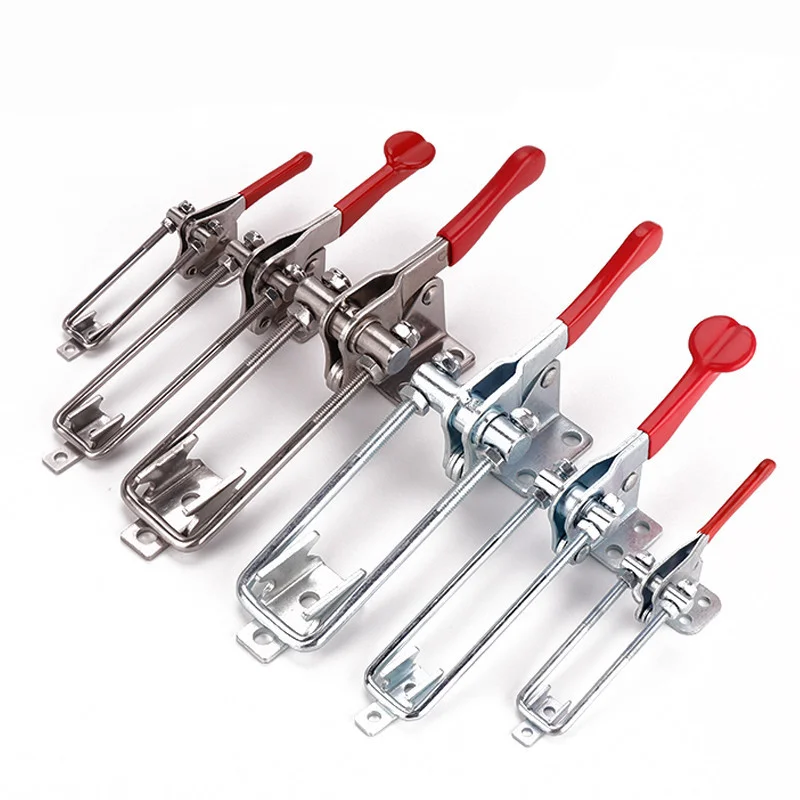 90 Degree Quick Release Clamp furniture hardware toggle latches decorative latches 1pc 304 Stainless Adjustable Metal Anti-Slip Toggle Latch Catch Clasp for Woodworking Press Clamps