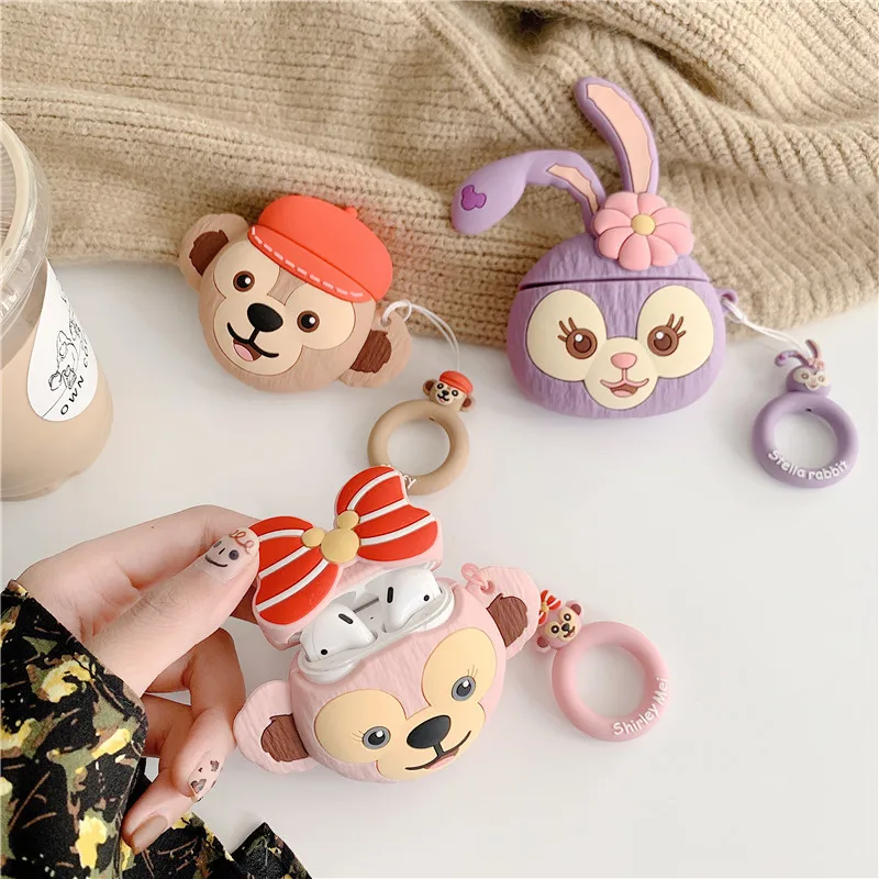

For AirPod 2 Case 3D Hat Rabbit Bear Monkey Cartoon Soft Silicone Earphone Cases For Apple Airpods Case Cute Cover Funda