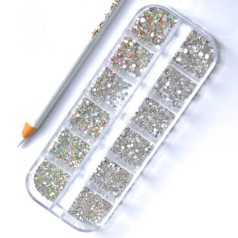 Aaa Quality Nail Rhinestones Kit Crystal Ab Colorful Non Hot Fix ...