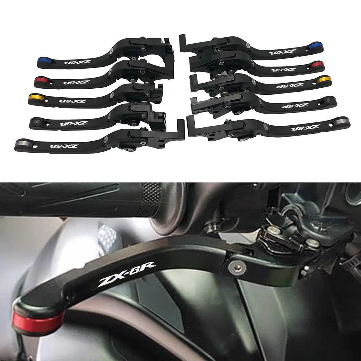 SEMSPEED CNC ZX 6R с логотипом складные рычаги сцепления для Kawasaki Ninja ZX6R 636 2007 2018 2008 2009 2010