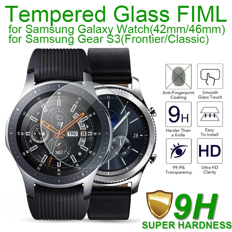 Laofurta-Protector de pantalla de vidrio templado para Samsung Galaxy Watch, película protectora de vidrio de 46mm 42mm 9h para Samsung Gear S3