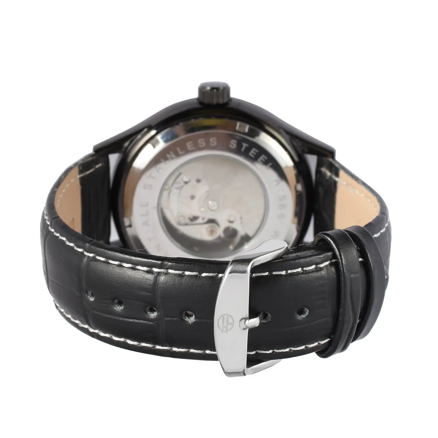Forsining маховик Moon Phase многофункциональные полностью автоматические Аналоговые часы Мужские часы с кожаным ремешком наручные часы