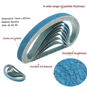 

30pcs Sanding Belts Zirconia Blue 40 60 80 Grit Polishing Woodworking Metal