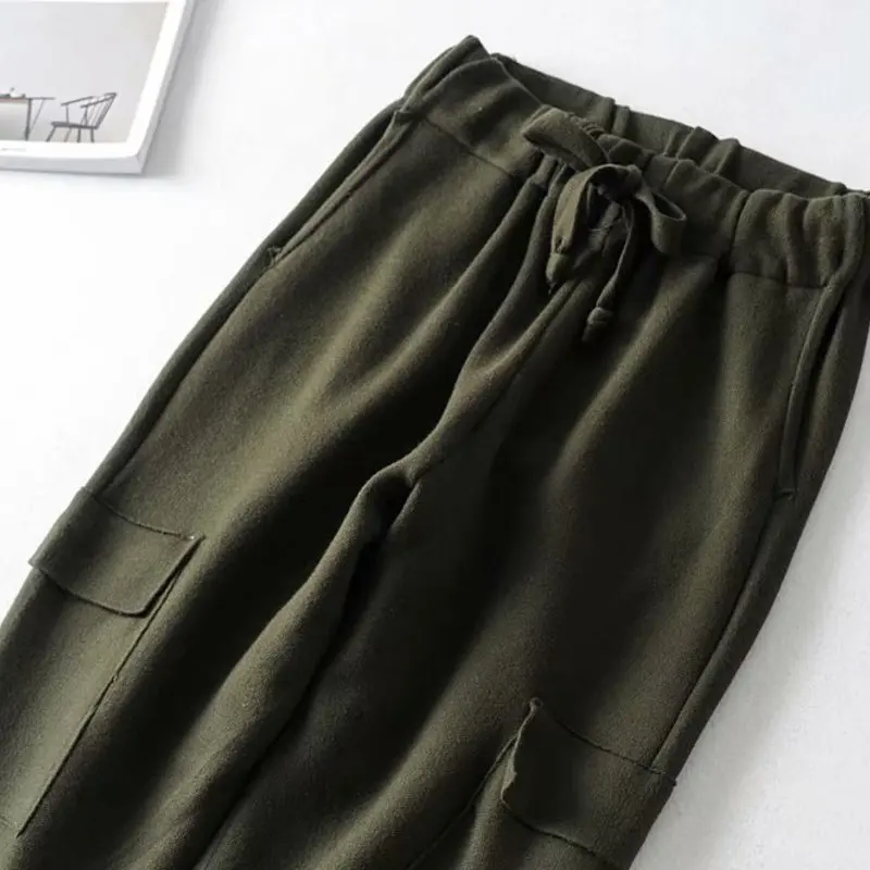 Jj40-9947, Европейский и американский стиль, высокая талия, эластичные повседневные штаны с завязкой