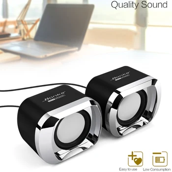 

3.5mm speaker Bonks DX12 mini PC speaker 3.5mm stereo audio input interface 6W Full frequency speakers computer portable