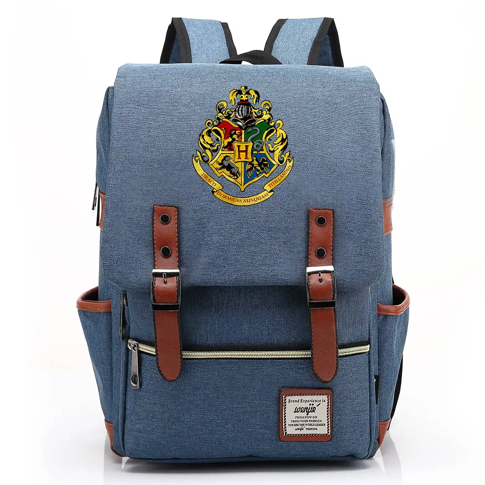Магический Хогвартс Ravenclaw Слизерин Гриффиндор мальчик Девочка студенческая школьная сумка подростковые школьные сумки холщовый женский рюкзак мужской рюкзак - Цвет: 05