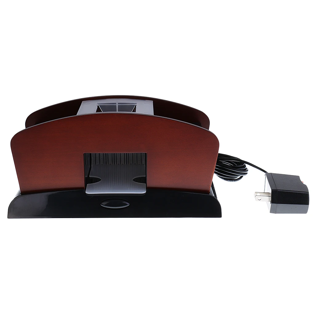 2 Deck Wood Card Shuffler Double Use Automatic Playing Shuffling Machine