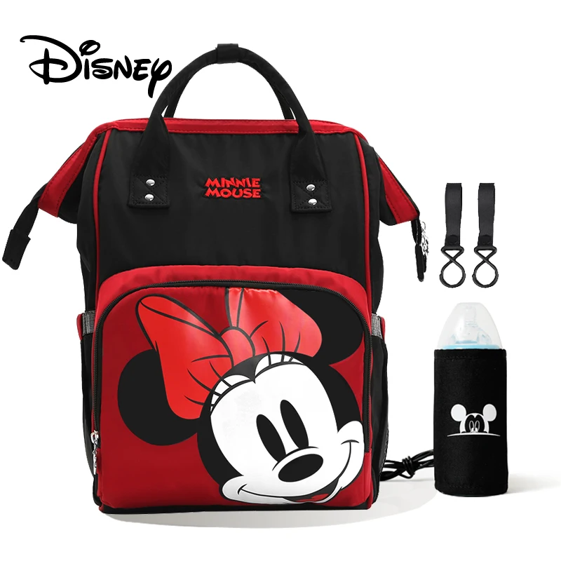 minnie Настоящий рюкзак disney, сумка для подгузников, сумка для подгузников, сумки для подгузников, коляска, USB нагрев, для беременных, для ухода за ребенком, сумка для подгузников, дорожная сумка - Цвет: minnie