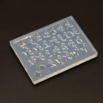 

26 Small Size English Letters Mold Kit Alphabet Pendant UV Resin Silicone Molds 83XF
