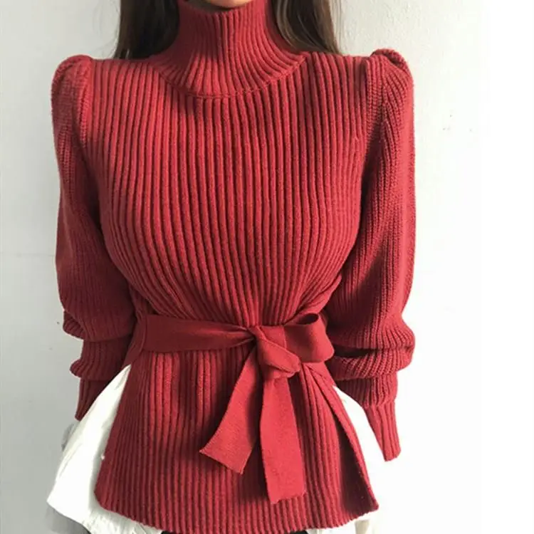 

Autumn Winter Women Pullovers And Sweaters Knitted Elasticity Casual Jumper Turtleneck Warm Female Sweaters