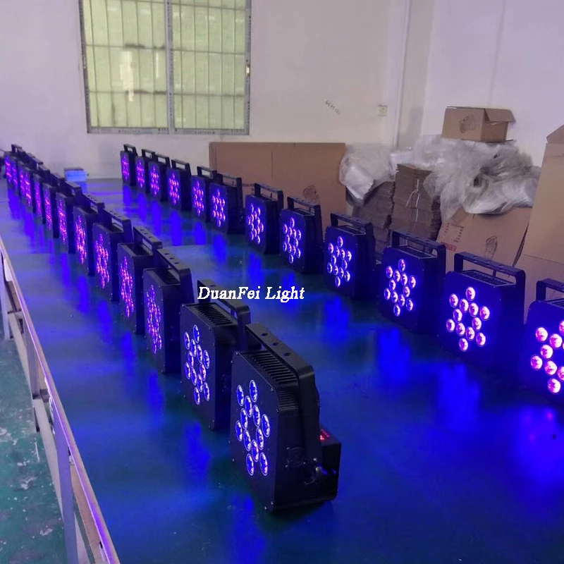 30 pcz 12x18w rgbwauv par cans led wireless flat par wifi fouction with battery powered