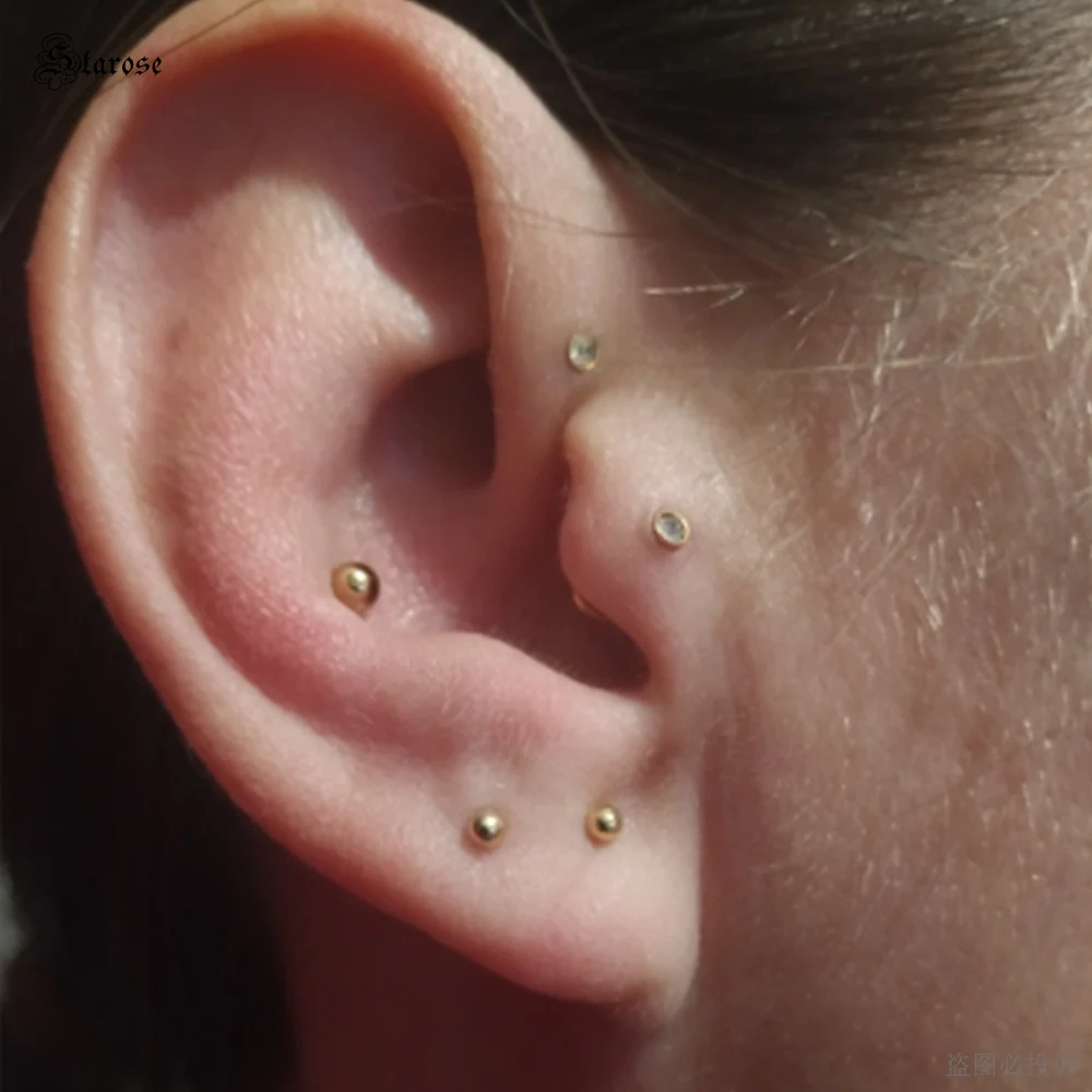 5 Stücke 1,2x6/8mm Bar Runde Regenbogen Blau Kristall Nasenring Ohrstecker Conch Labret Piercing Lippenring Ohrpiercing Helix Tragus Ohrringe – Detail 6