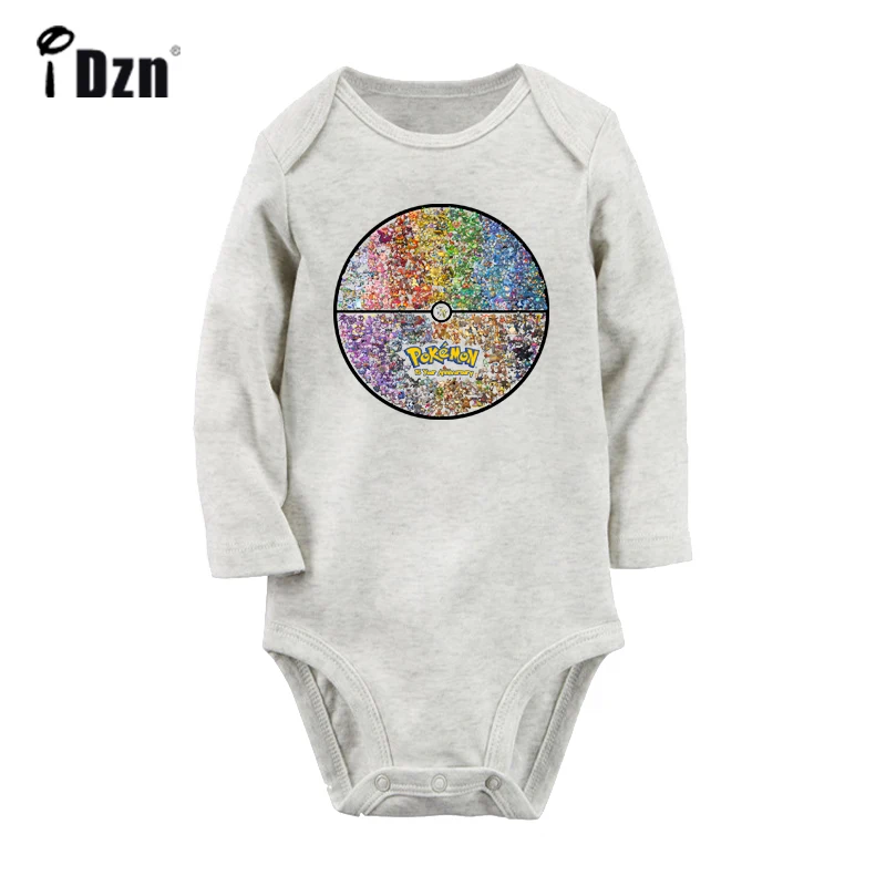 YbBaby577GC Аниме Пикачу Покемон мяч покебалл дизайн для новорожденных боди малышей с длинным рукавом Комбинезоны Хлопок одежда подарок - Цвет: YbBaby577GC