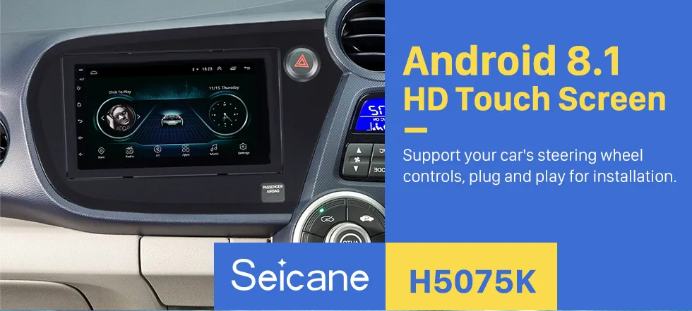Seicane 2din Android 8,1 Авто Стерео gps Navi блок плеер для Honda Insight 2009 2010 2011 2012 2013- правый руль