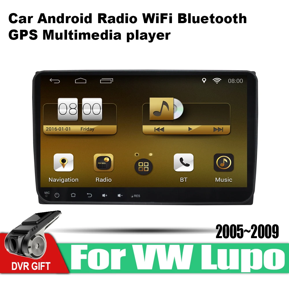 Для Volkswagen VW Lupo 2005 2006 2007 2008 2009 Автомобильный gps WIFI мультимедийный проигрыватель автомобильный Android навигатор raido видео аудио плеер