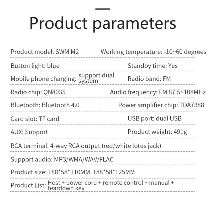 Onever 12v мультимедийный плеер Bluetooth Автомобильный MP3-плеер Авто Стерео Авторадио цифровой автомобильный Радио FM Aux вход приемник SD USB