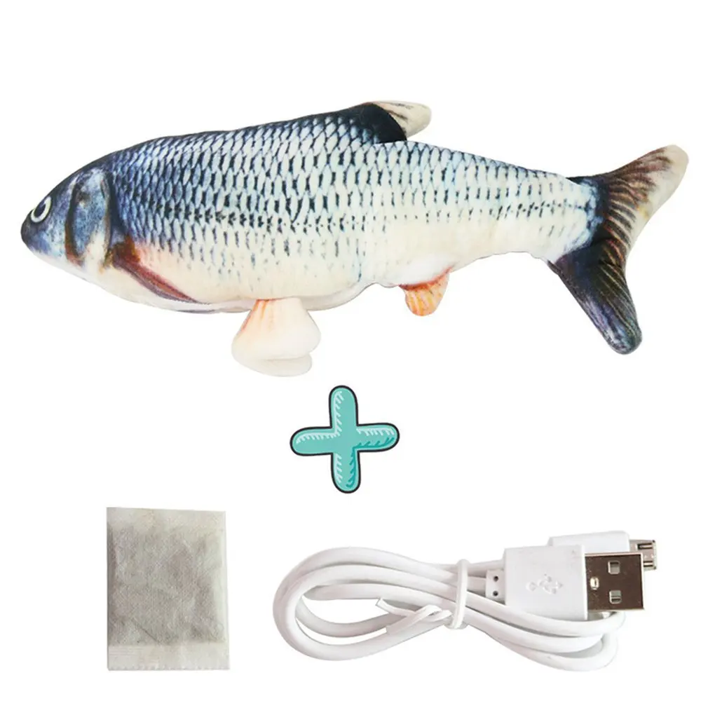 

Pet Interactive Toys Electric Fish Shaped Cat Toy Soft Plush USB Charging Simulation Crucian Carp Catnip Pet Supply Dropshipping