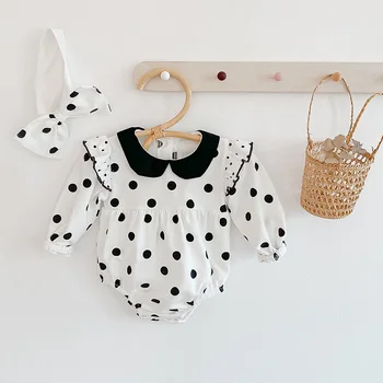 

MILANCEL 2020 autumn baby clothes full sleeve toddler girls bodysuit polka dot infant baby outfit baby headband