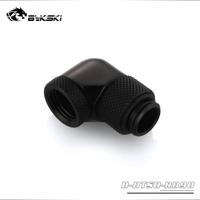 black Bykski G1/4 ''резьба 90 градусов Поворотный фитинг адаптер Вращающийся на 360 градусов Поворотный водяное охлаждение аксессуары адаптеры B-DTSO-RD90 - Цвет лезвия: black