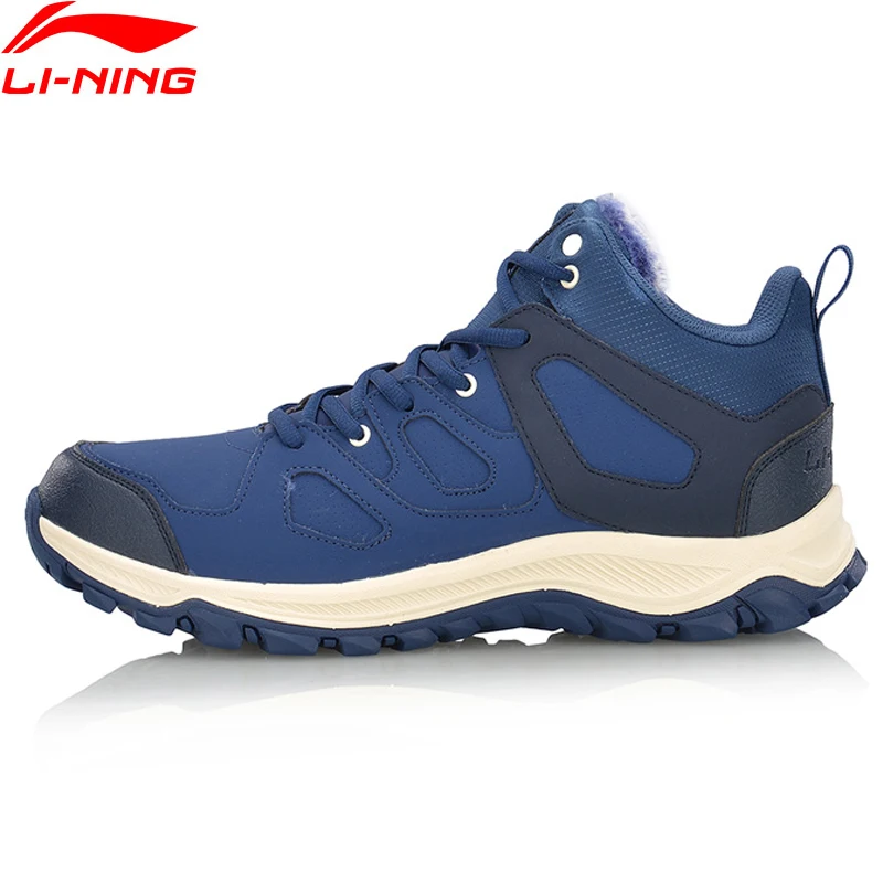 Li-Ning Здравствуйте ботинки походная обувь Классические Теплые Прогулочные кроссовки, зимняя теплая спортивная обувь с подкладкой, AGCM189 YXB101