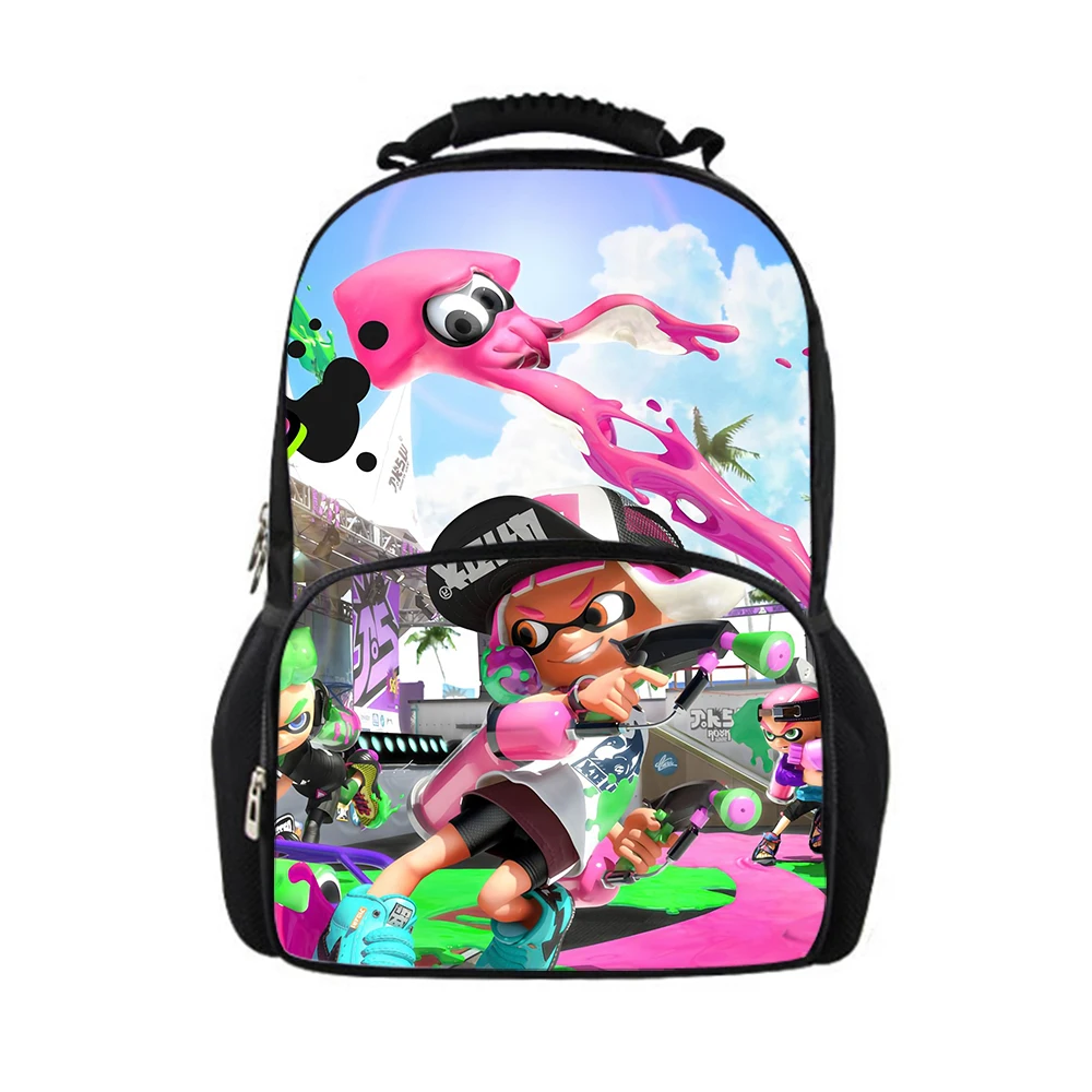 Мультяшный школьный рюкзак для подростков мальчиков Splatoon 2 войлока Bookbag большой емкости путешествия ортопедический рюкзак для мужчин Notbook сумка