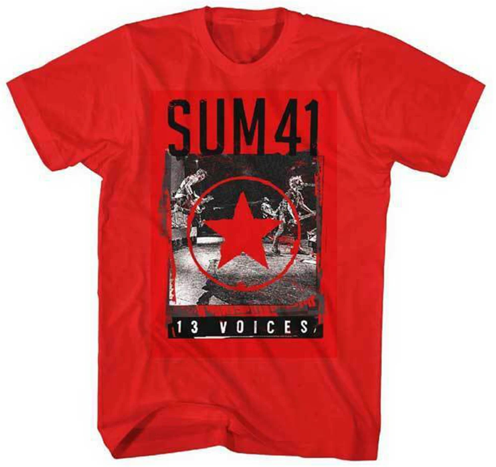 Sum 41 - Red Star 13 Voices T Shirt S-2Xl New Live Nation Merchandise  Classic Custom Design Tee | Мужская одежда